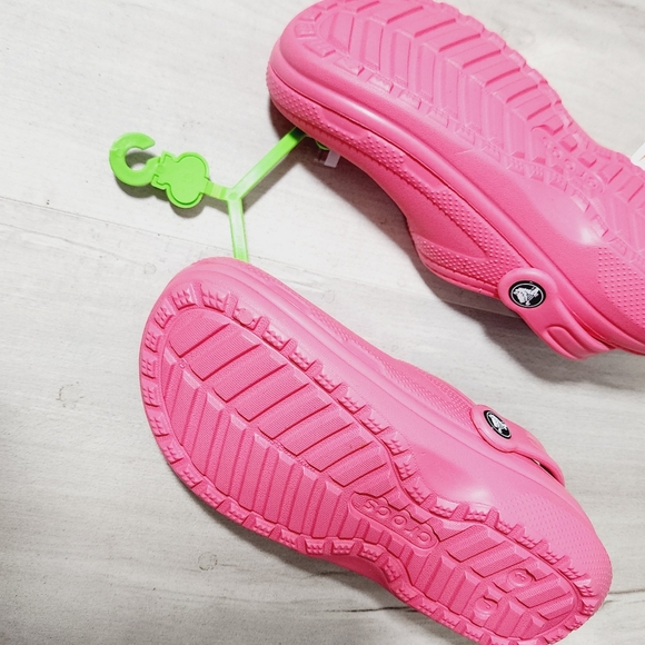 Crocs Bubble Gum Pink & Lined Size 3J - Picture 5 of 6